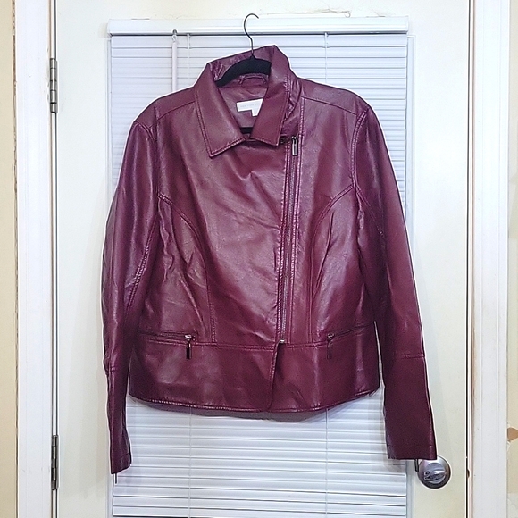 New York & Company Jackets & Blazers - NWOT.  New York $ Company Burgundy moto jacket